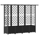 vidaXL Hevet Bed med Trellis og Tak Svart 202 x 40 x 136 cm PP