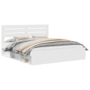  Sengestamme med hodegjerde Hvit 200 x 200 cm Massiv furu