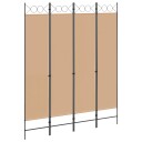 vidaXL 4-panel romdeler Beige 160 x 200 cm Stoff