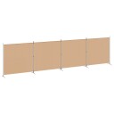 vidaXL 4-panel romdeler Beige 698 x 180 cm Stoff