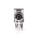 Nedis IEC koaks Connector Vinklet Hunn Nikkel Belagt 75 Ohm Skrue Kabeltilførselsdiameter: 7.0 Mm Metall Sølv 2 St