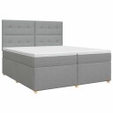 vidaXL Kontinentalseng med madrass Lysegrå 200 x 200 cm Stoff