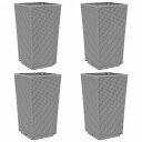 Plantekasser 4 stk lysegrå 32,5x32,5x57 cm PP