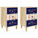 vidaXL Nattbordskap MAINZ 2 stk. Sonoma eik 36 x 33 x 60 cm