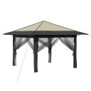 vidaXL Gazebo med 4 sidevegger 3,3 x 3,3 m Krem og Antrasitt