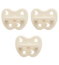 HEVEA Trial Trio-Pack Natural Rubber Pacifiers - Three Teat Mix For Newborn 0+ Months - Cream - 0 month