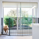 Dogspace Rocky Utdragbar Hundegrind Sort 90-221X104.5 cm