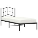 vidaXL Sengeramme i metall med hodegavl svart 90x190 cm 8721012210905