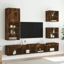 vidaXL TV-benk med LED-lys røkt eik 40,5x30x102 cm 8721012256453