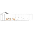 Vidaxl Utendørs Hundekennel Sølv 10X2X2.5 M Galvanisert Stål