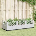 Plantekasse med plugger hvit 123,5x43,5x43,5 cm PP