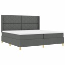  Boxspring seng med madrass Mørk grå 200x200 cm Stoff