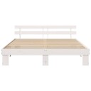  Sengestamme med hodegjerde Hvit 200 x 200 cm Treverk