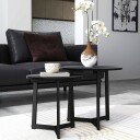 Sett med 2 salongbord runde sidebord salongbord med stålramme sofabord i moderne design til stue bæreevne opptil 35 kg sva