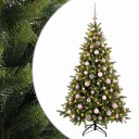 vidaXL Kunstig juletre med julekuler 240 cm 300 LED-lys Varmhvit