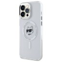 Karl Lagerfeld Choupette Head MagSafe Metall Deksel for iPhone 14 Pro Max - Hvit