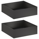 vidaXL Hageblomsterpotte 2 stk. Svart 80 x 80 x 30 cm Kaldvalsestål