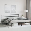 vidaXL Sengeramme i metall med sengegavl svart 180x200 cm 8721012302662