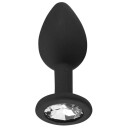 Sinful Jewel Silikon Butt Plug Small     - Svart