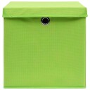 vidaXL Oppbevaringsbokser med deksler 4 stk 28x28x28 cm grønn