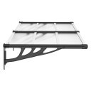 vidaXL Skjermtak svart og gjennomsiktig 152,5x90 cm polykarbonat