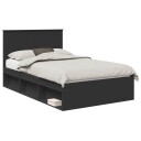  Sengestamme med hodegjerde Svart 120 x 200 cm Massiv furu