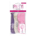 Unique Party Ballonger 18 Rosa Lilla Hvit 6-pakning 83409