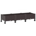 vidaXL Hagekrukke med hjul Brun 120 x 40 x 29 cm PP
