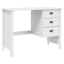 vidaXL Bord med skuffer HILL Hvit 100 x 45 x 74 cm Massiv furu