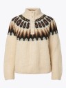 Y.A.S Domina Long Sleeve Wool Blend Knit Beige M