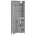 vidaXL Highboard grå sonoma 69,5x34x180 cm konstruert tre 8720845926823