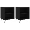 vidaXL Nattbord 2 stk svart 40x30x50 cm konstruert tre