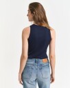 Gant Ribbestrikket tanktop med høy halslinning EVENING BLUE XS
