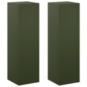 vidaXL Planteholder 2 pcs Olivengrønn 30 x 30 x 100 cm Stål