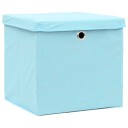 vidaXL Oppbevaringsbokser med lokk 10 stk babyblå 32x32x32 cm stoff