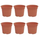 vidaXL Rund Blomsterpotte 6 pcs Klinker Rød Ø 12,5 x 10 cm Plast