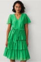 Ellos Collection Kjole med puffermermer Grønn