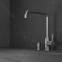 Primy Steel Square Kjøkkenbatteri Med avstengning, Rustfritt stål