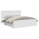  Sengestamme med hodegjerde Hvit 180 x 200 cm Massiv furu