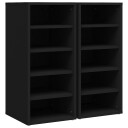 vidaXL Skoskap svart 2 stk 31,5x35x70 cm sponplate