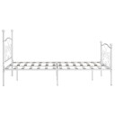 vidaXL Sengeramme med spilebase hvit metall 120x200 cm