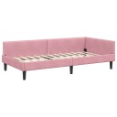  Hjørnesengramme med hodegjerde Rosa 80 cm x 200 cm Fløyel