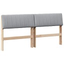  Polstret sengegavl Lysegrå 160 cm Massiv furu