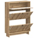 vidaXL Sko Skap EDE 78 x 24 x 103 cm Konstruert tre Artisan eik