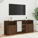 vidaXL TV-benk med LED-lys brun eik 120x30x50 cm