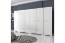 Jaitun Garderobeskap 243x181 cm Hvit - Hanah Home