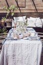 Lovely Linen   Stripe Duk   Blå