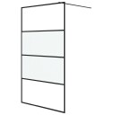 Dusjvegg svart 115x195 cm halvfrostet ESG-glass