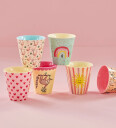 Rice Medium Melamine Cups 6 Pcs Funky Print Multi