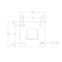 Stålstolpe PLUS med Fot og Stolpedeksel/Bolter 4,5 x 4,5 cm Lengde: 1320 mm